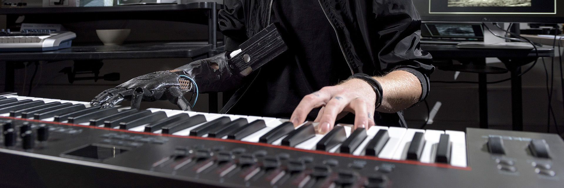 A pianist demonstrates the Skywalker project